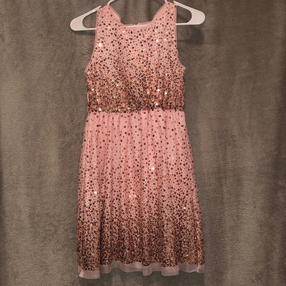 Cat & Jack Girls Pink Sequined Dress SZ: L (10/12)